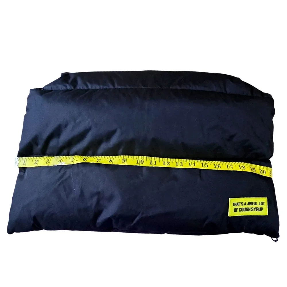 Thats A Awful Lot Of Cough Syrup Puffer Messenger Bag Black Desto Dubb